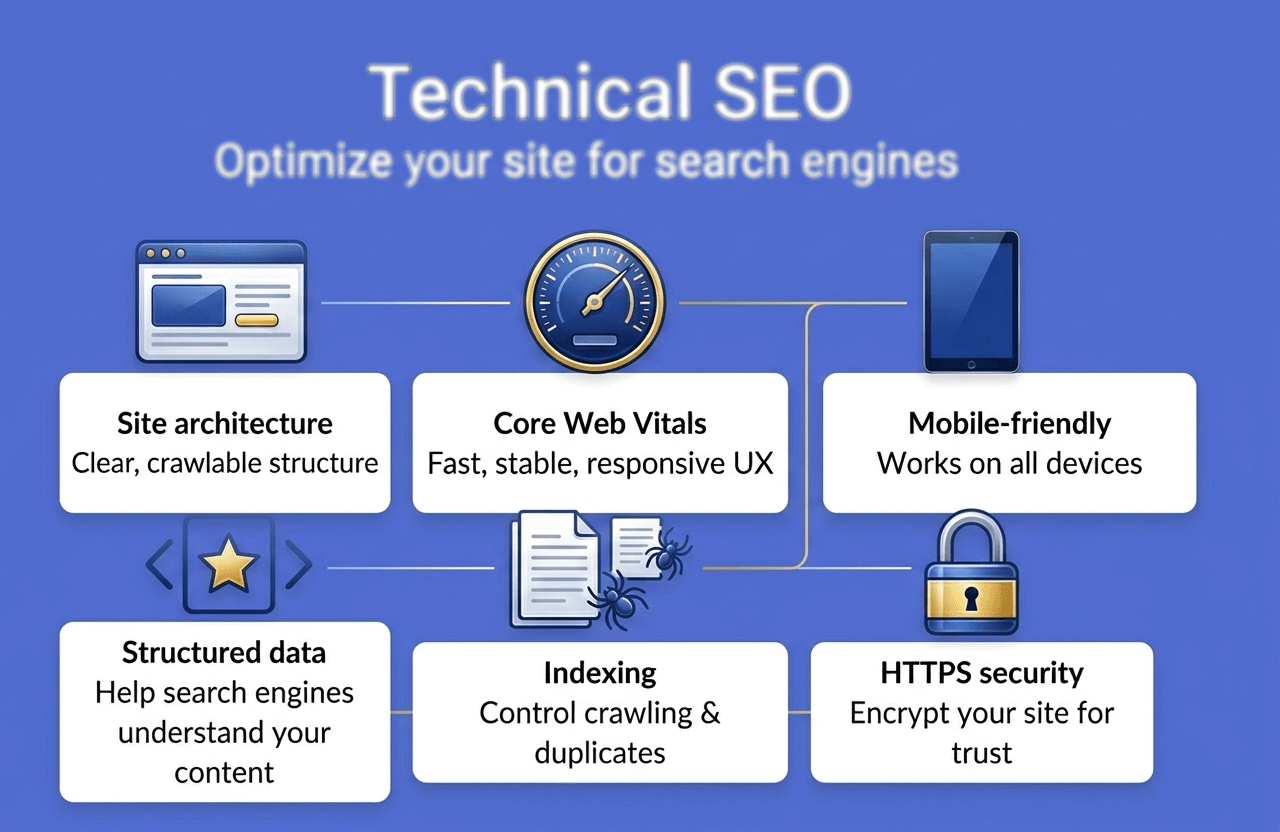 technical SEO services USA core web vitals optimization schema markup
